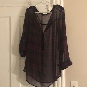 Red and black plaid tunic